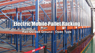 Elektrische mobiele palletstellingen, railgeleid open type