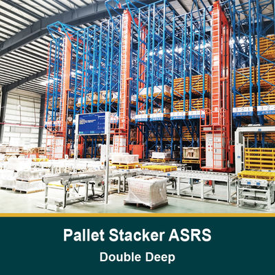 Double Deep Palet Stacker Crane voor ASRS, Floor Supported SRM ((Storage Retrieval Machine), Automatic Storage And Retrieval System, Room Temperature Warehouse en Cold Storage