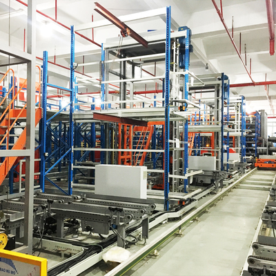 Vervoerder en pendelwagen Driedimensionaal opslagsysteem voor magazijnen Geautomatiseerd opslag- en ophaalsysteem ASRS