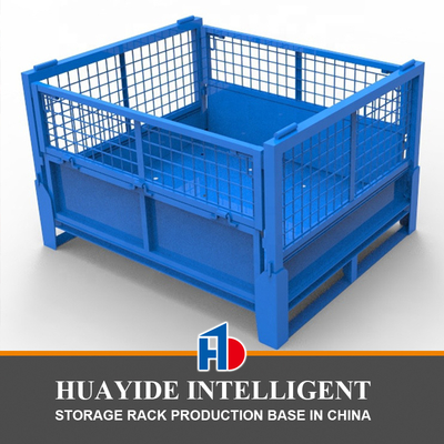 B48: lange levensduur poedercoating behandeling kunnen vouwen magazijn metaal staal stillage kooi half drop gate pallet stillage doos