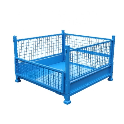 B48: lange levensduur poedercoating behandeling kunnen vouwen magazijn metaal staal stillage kooi half drop gate pallet stillage doos