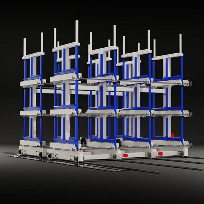 Elektrische mobiele telescopische draagarmstellingen Automatische laad- en lossystemen voor magazijnstellingen voor lange producten