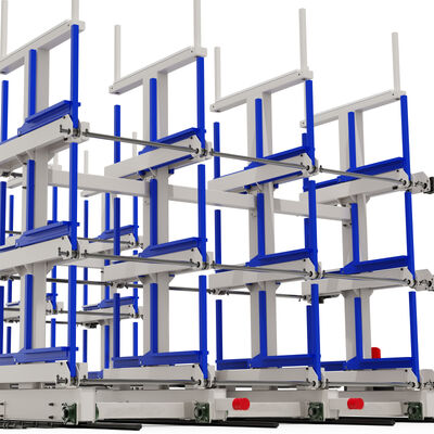 Elektrische mobiele telescopische draagarmstellingen Automatische laad- en lossystemen voor magazijnstellingen voor lange producten