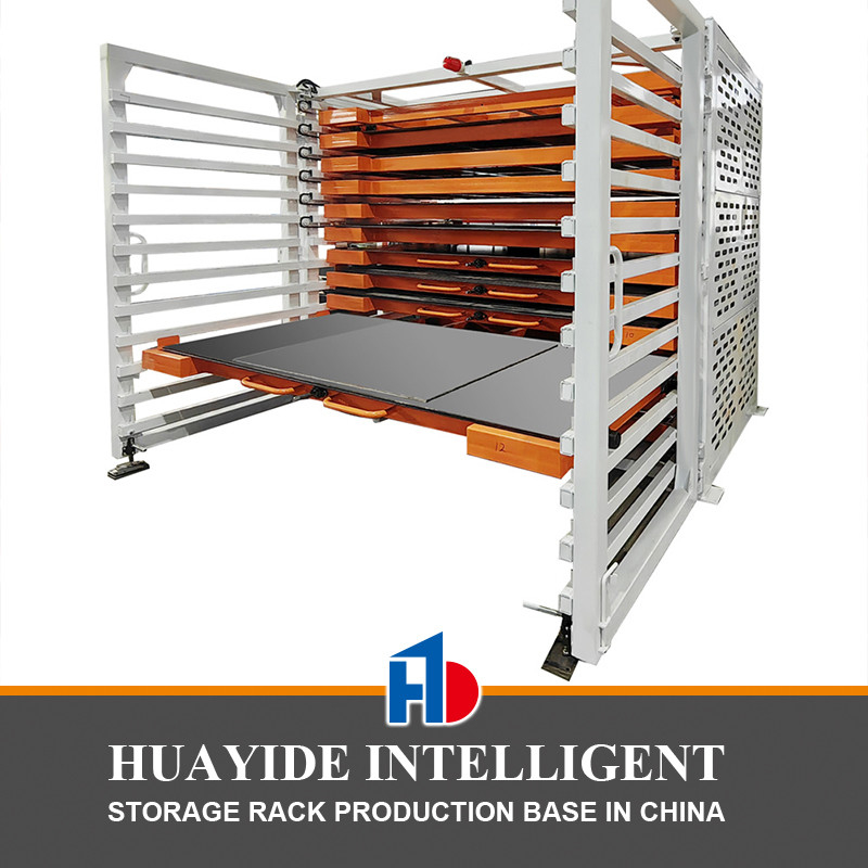 Met de hand bediende opslagraam voor platen met metaalplaten