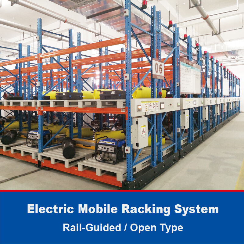 Elektrisch mobiel palletstelling railsysteem grondgeleiding open type elektrisch mobiel rek magazijnopslag rek